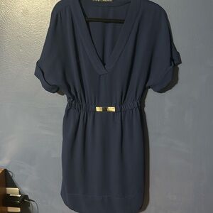 Zara blue v-neck dress